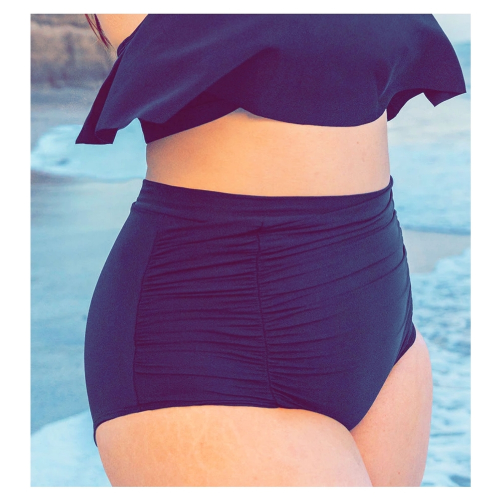 Shapermint‎ Essential High Waisted Ruched Bikini Bottom